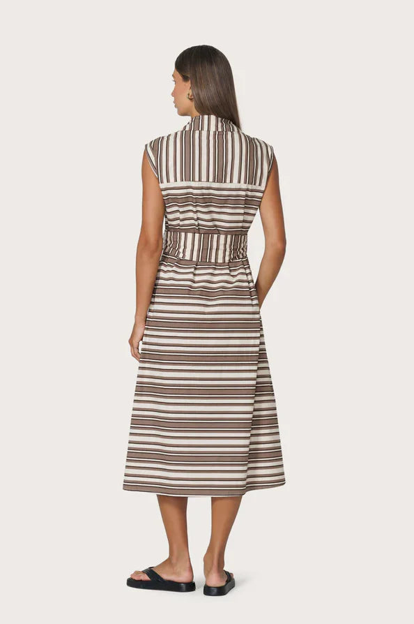 Chloe Poplin Dress - Beachmark Stripe