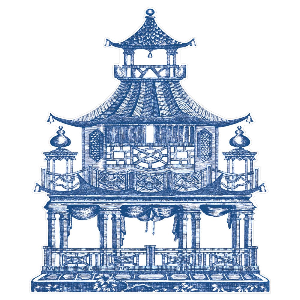 Chinoiserie Toile Pagoda Die-Cut Placemats