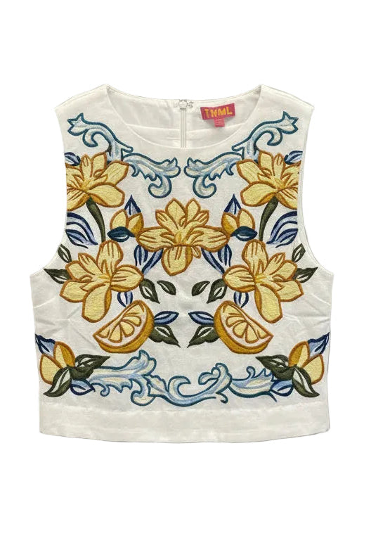 Lemon and Flowers Tank Top