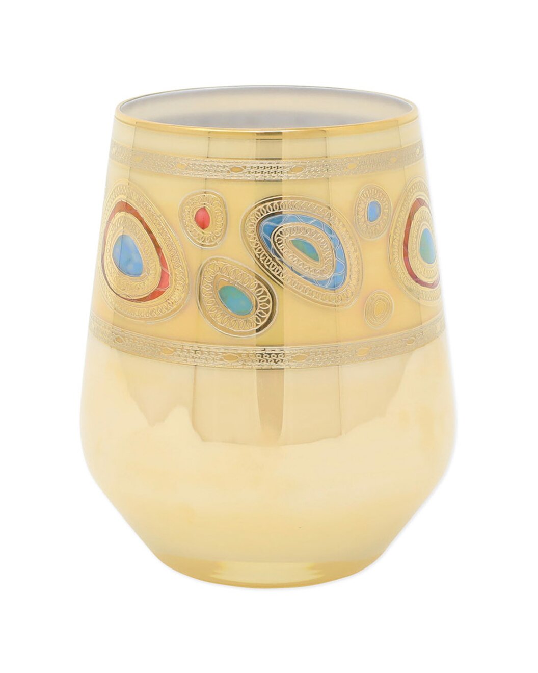 Vietri Regalia Assorted Stemless Wine Glasses - 4 Colors