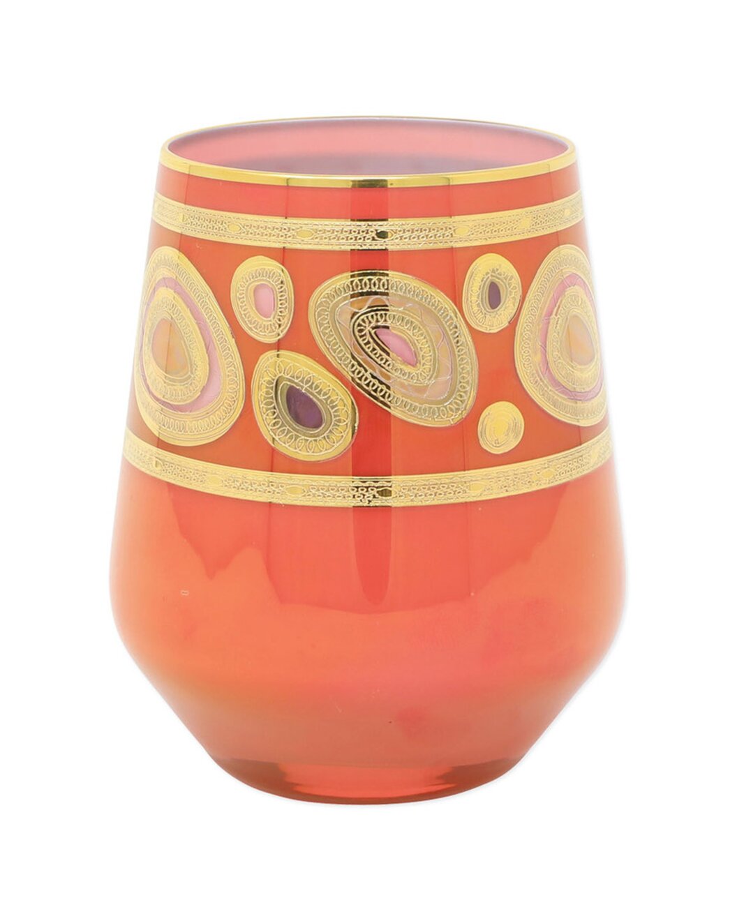 Vietri Regalia Assorted Stemless Wine Glasses - 4 Colors