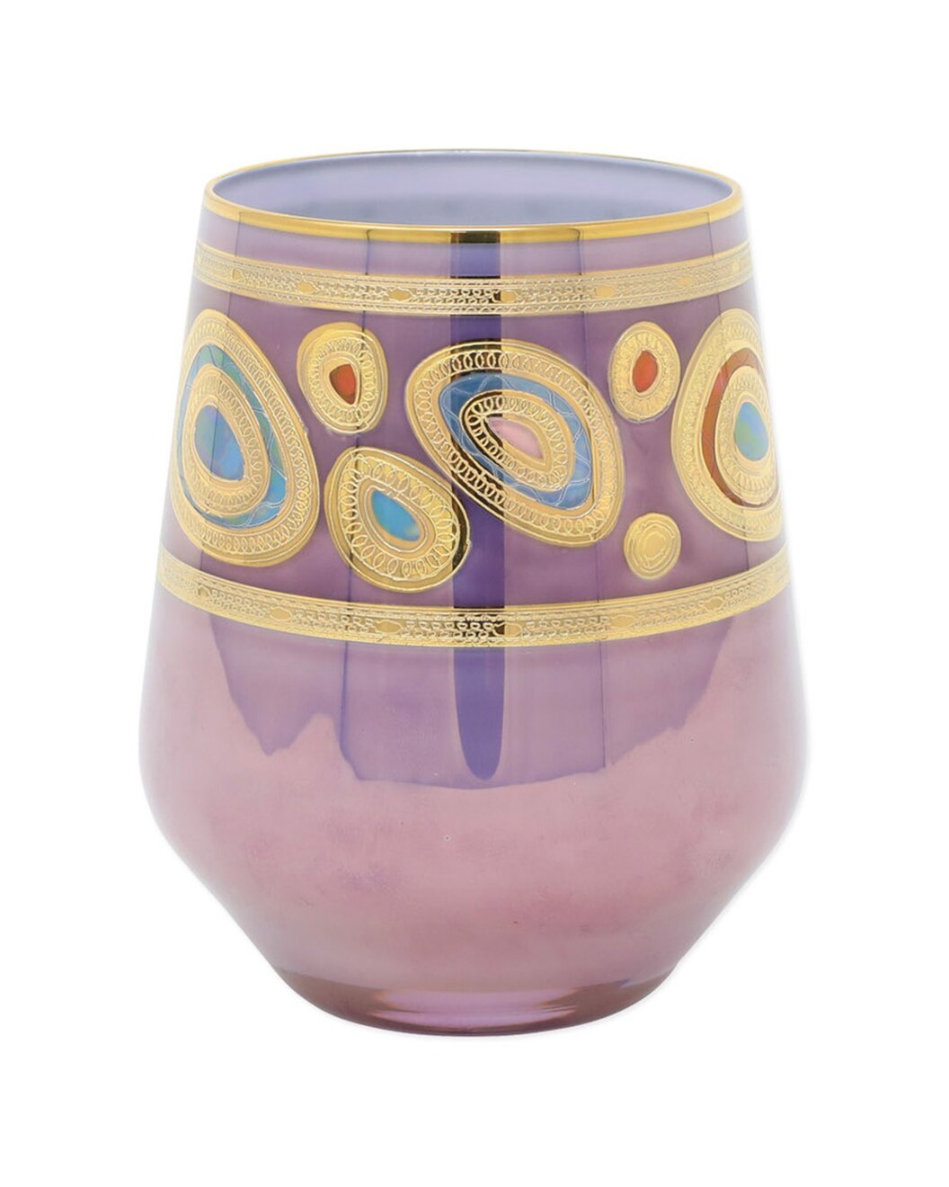 Vietri Regalia Assorted Stemless Wine Glasses - 4 Colors