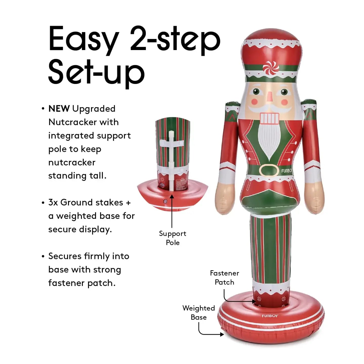 Peppermint Inflatable Nutcracker  - 3.5ft or 5ft