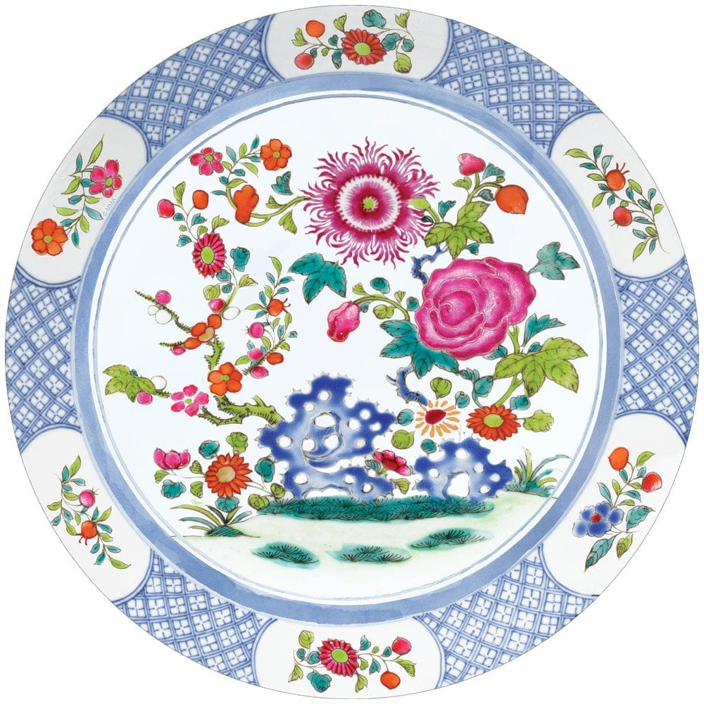 Caspari Chinese Floral Porcelain Die-Cut Placemat