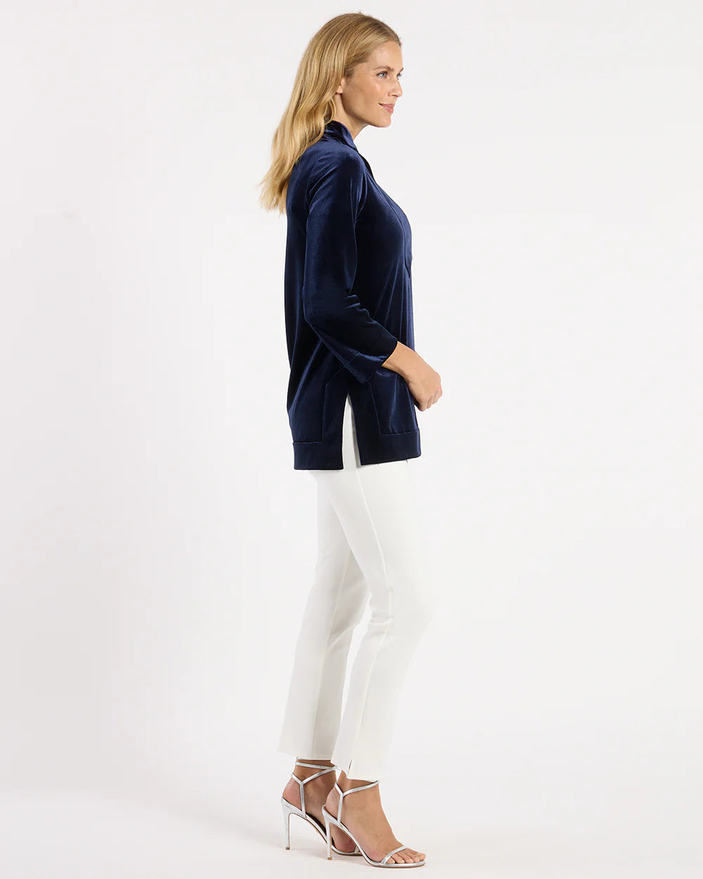 Jude Connally Chris Velvet Top - Navy