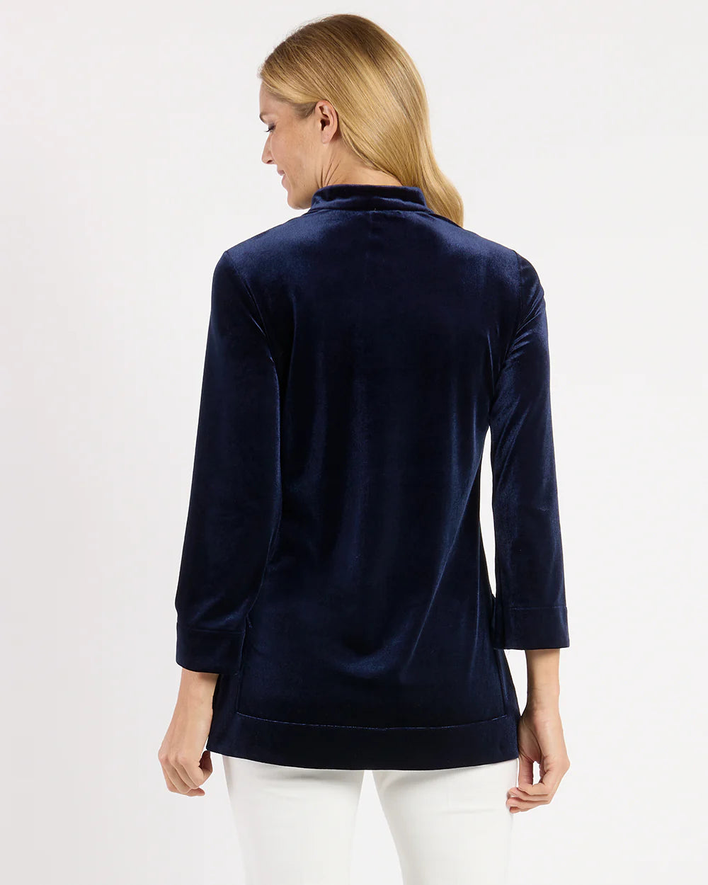 Jude Connally Chris Velvet Top - Navy