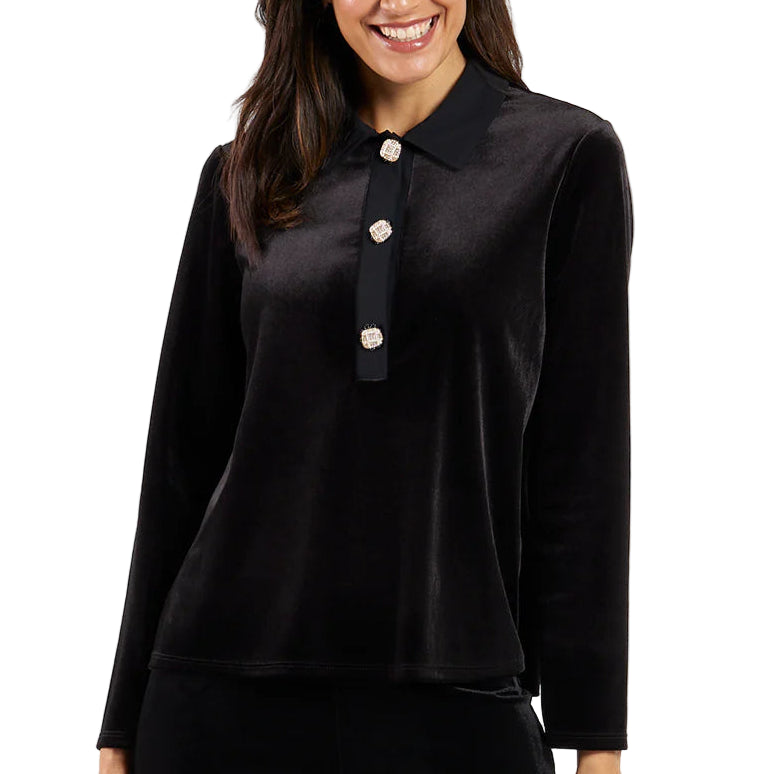 Jude Connally Stretch Velvet Top