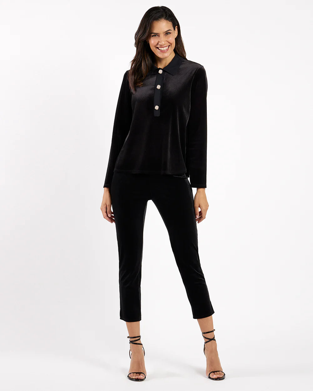 Jude Connally Stretch Velvet Top
