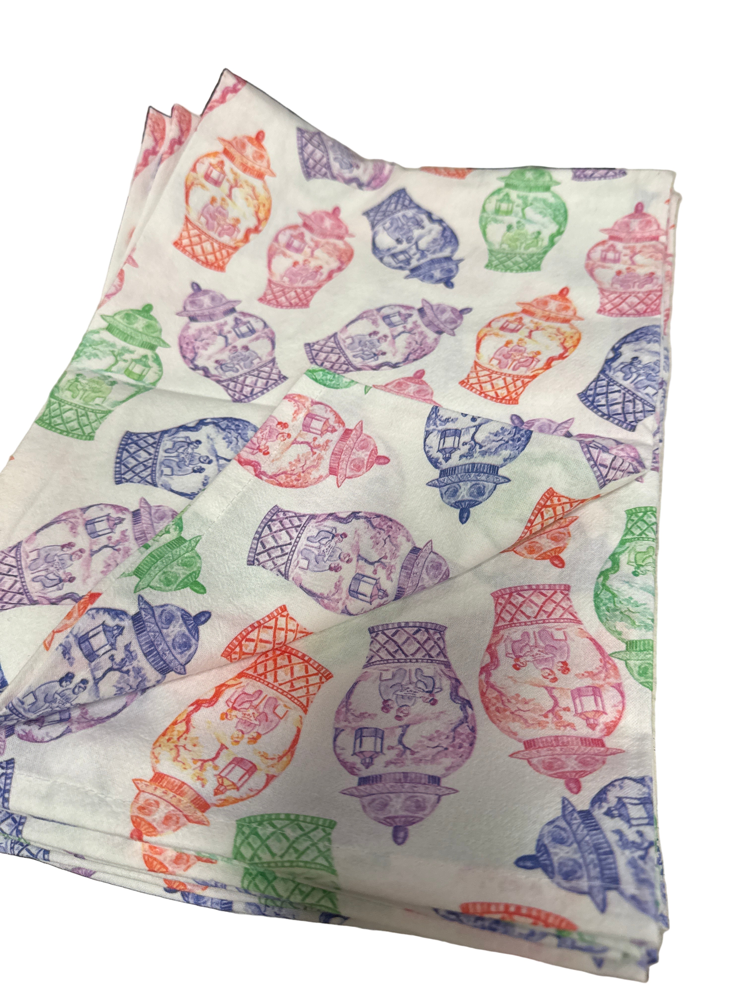 Colorful Ginger Jars Tea Towel