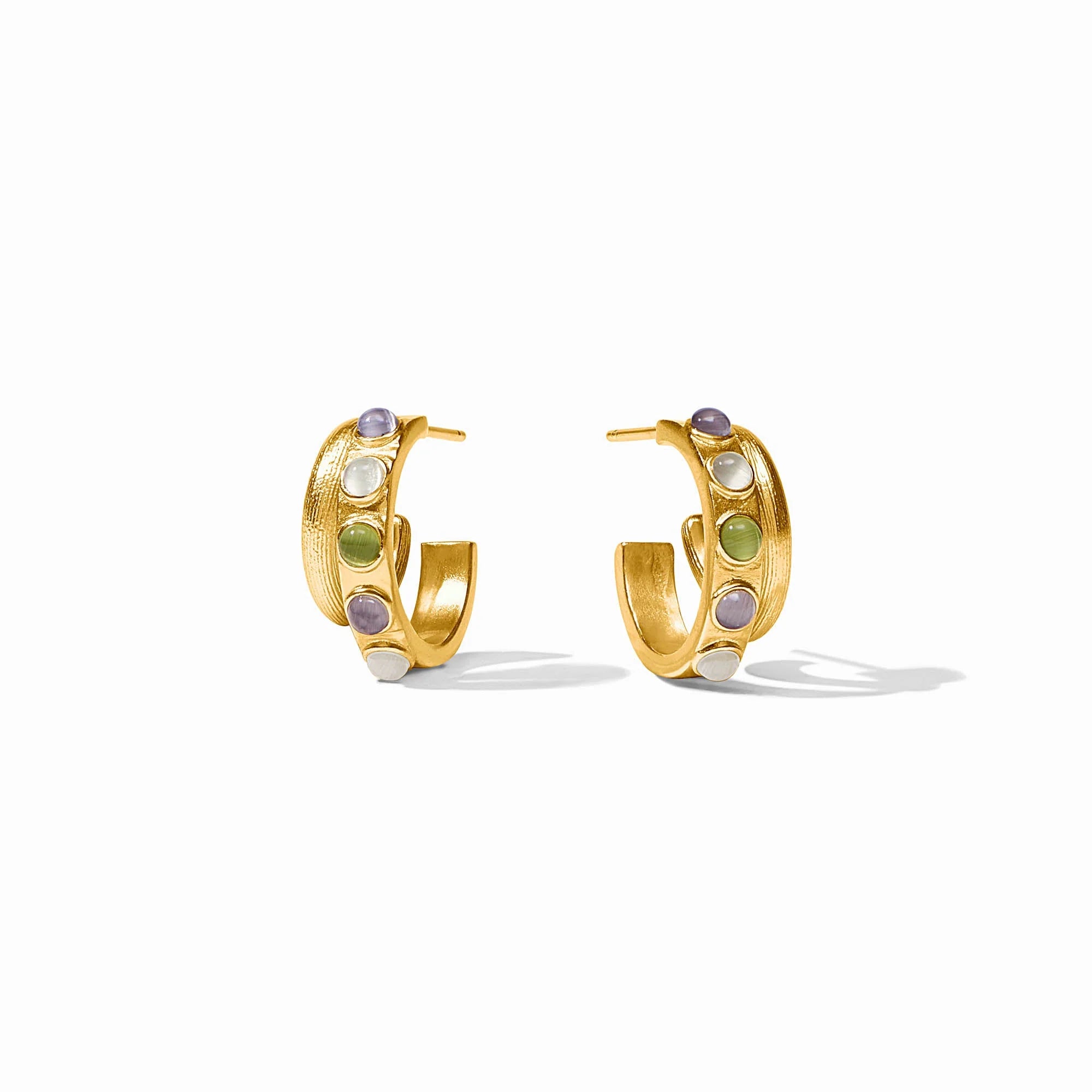 Julie Vos Cobblestone Double Hoop - Multi Stone Cat's Eye