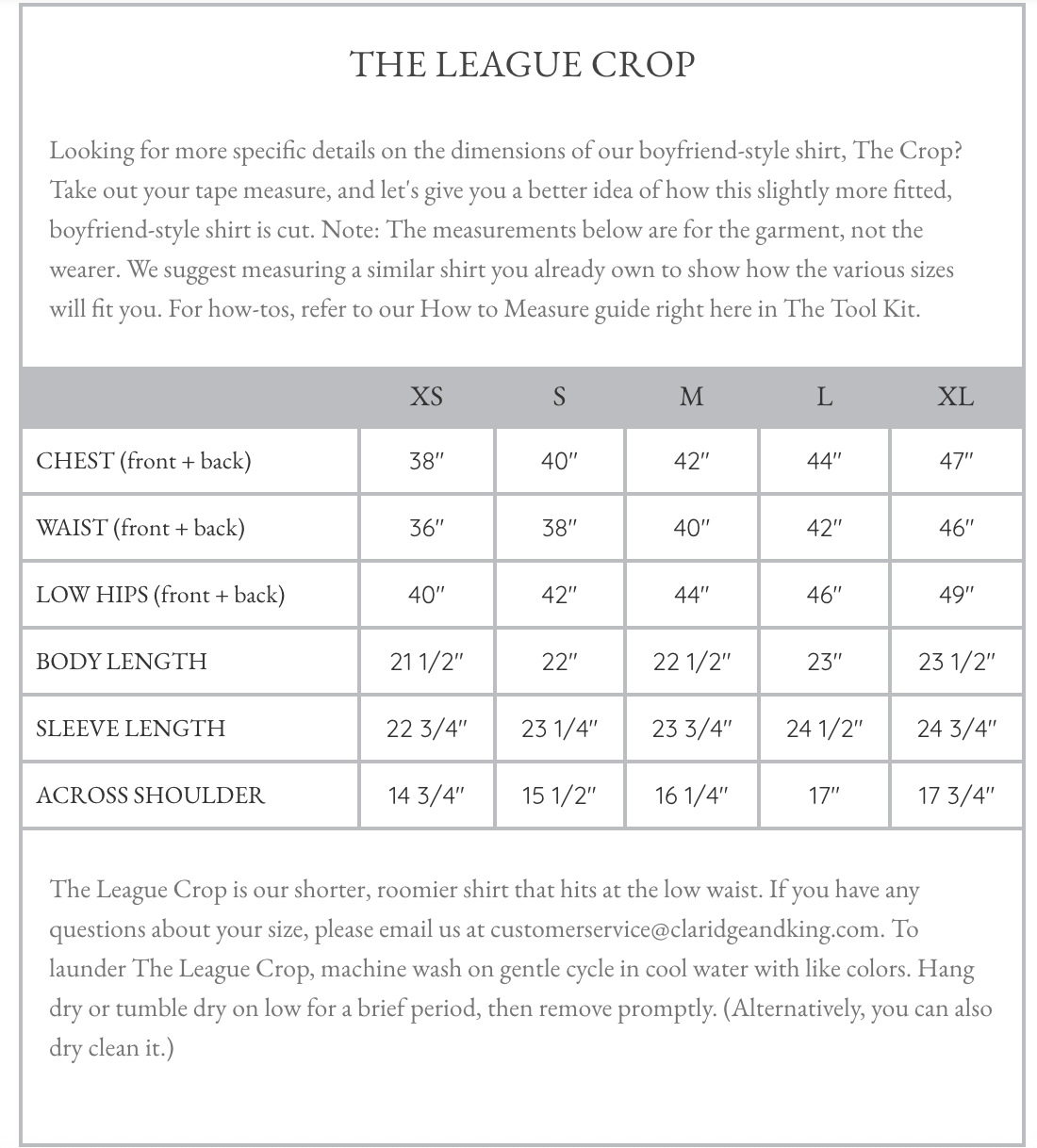 The League Crop Shirt in Crisp White: S