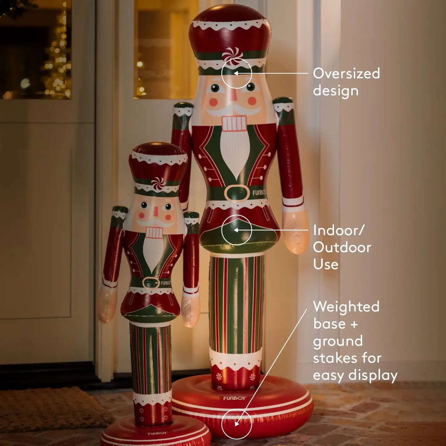 Peppermint Inflatable Nutcracker  - 3.5ft or 5ft