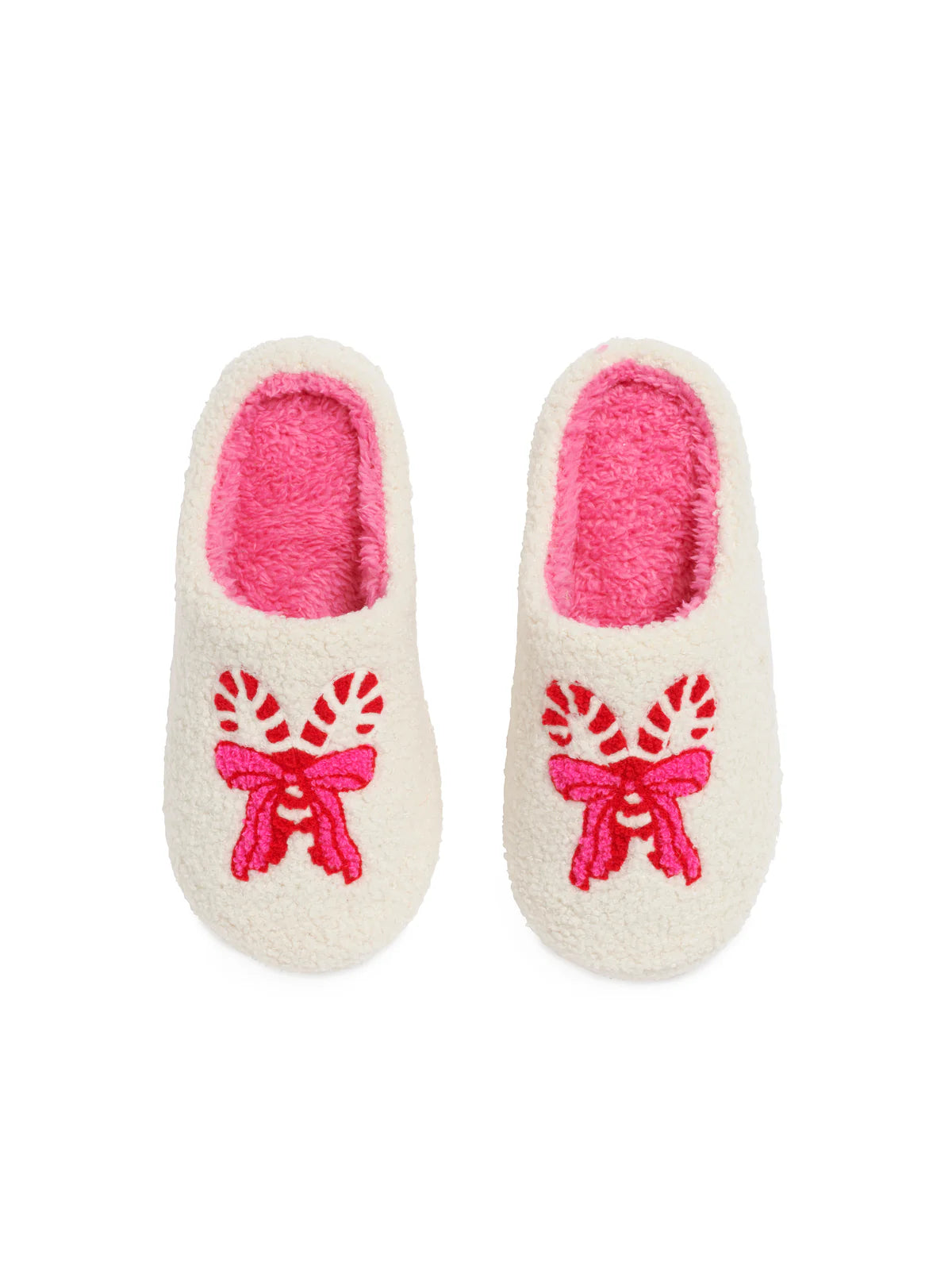 Candy Cane Slippers - Ivory