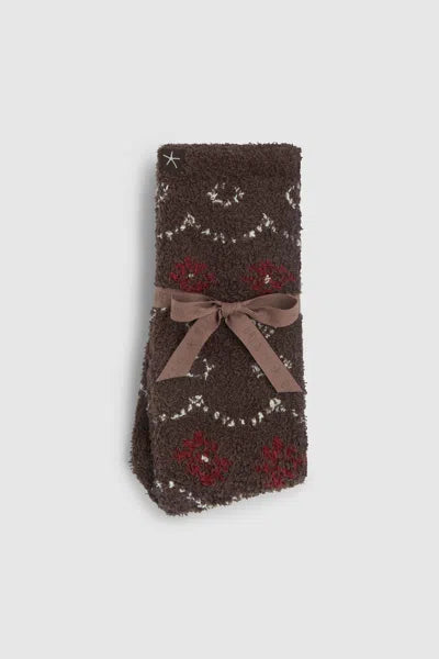 Barefoot Dreams Cozychic Fair Isle Socks - Umber Multi
