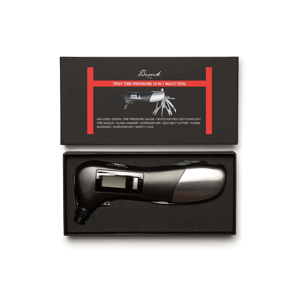 Troy Tire Pressure Multi Tool - Black