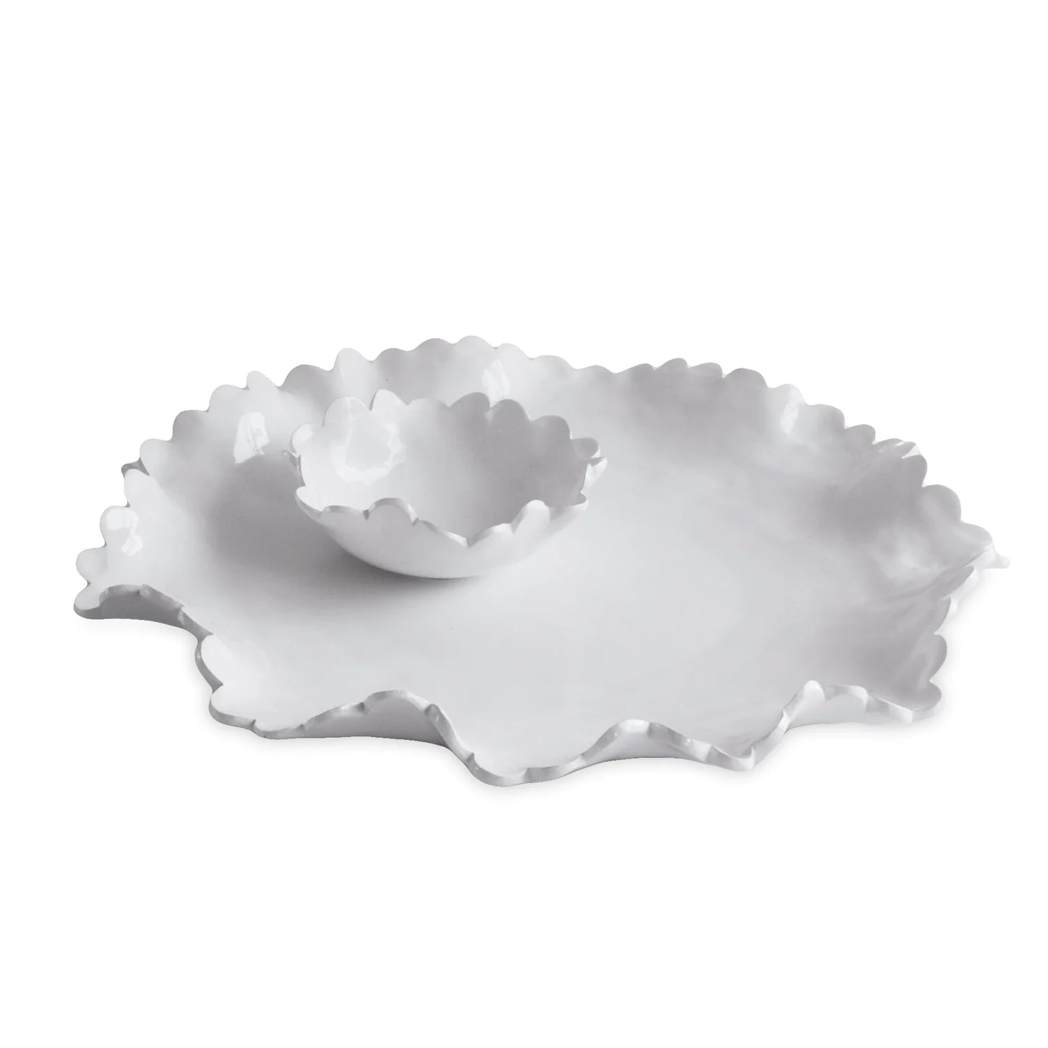 Beatriz Ball VIDA Colette Round Platter with Mini Dip Bowl - White