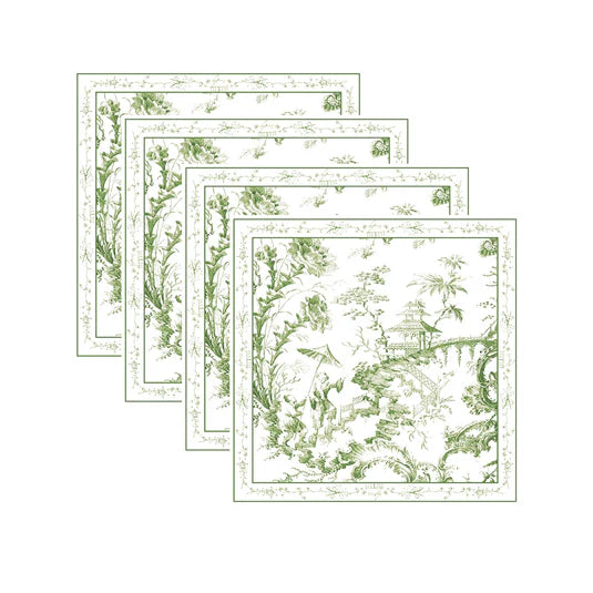 Beatriz Ball Chinoiserie Napkins 20 x 20 Set of 4 | Green and White