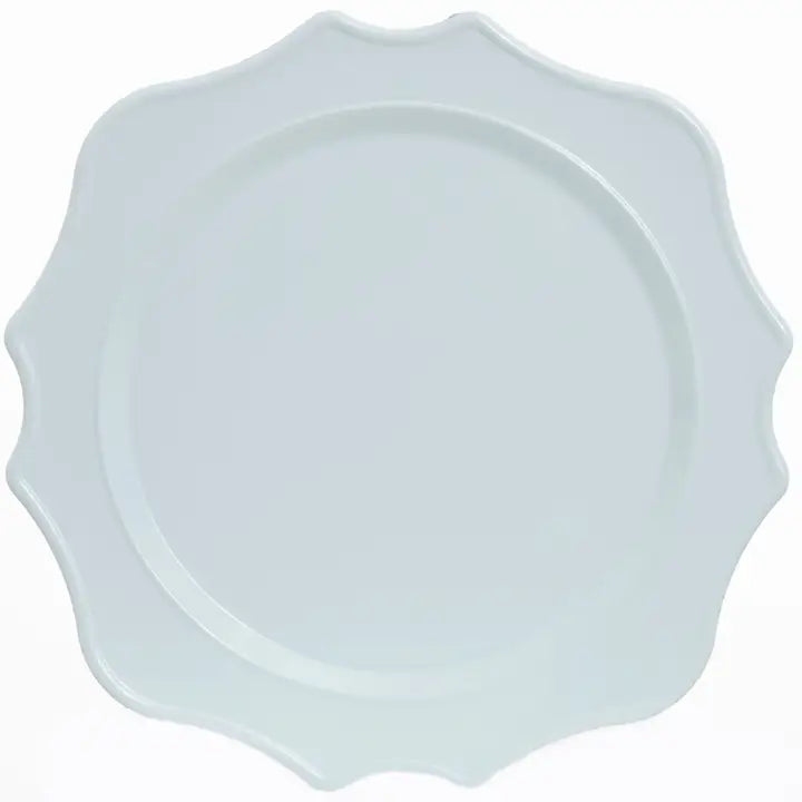 Fabulous New Scalloped Melamine Chargers - Pale Blue