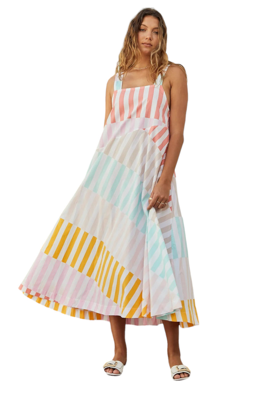 Susie  Dress - Multi Stripe