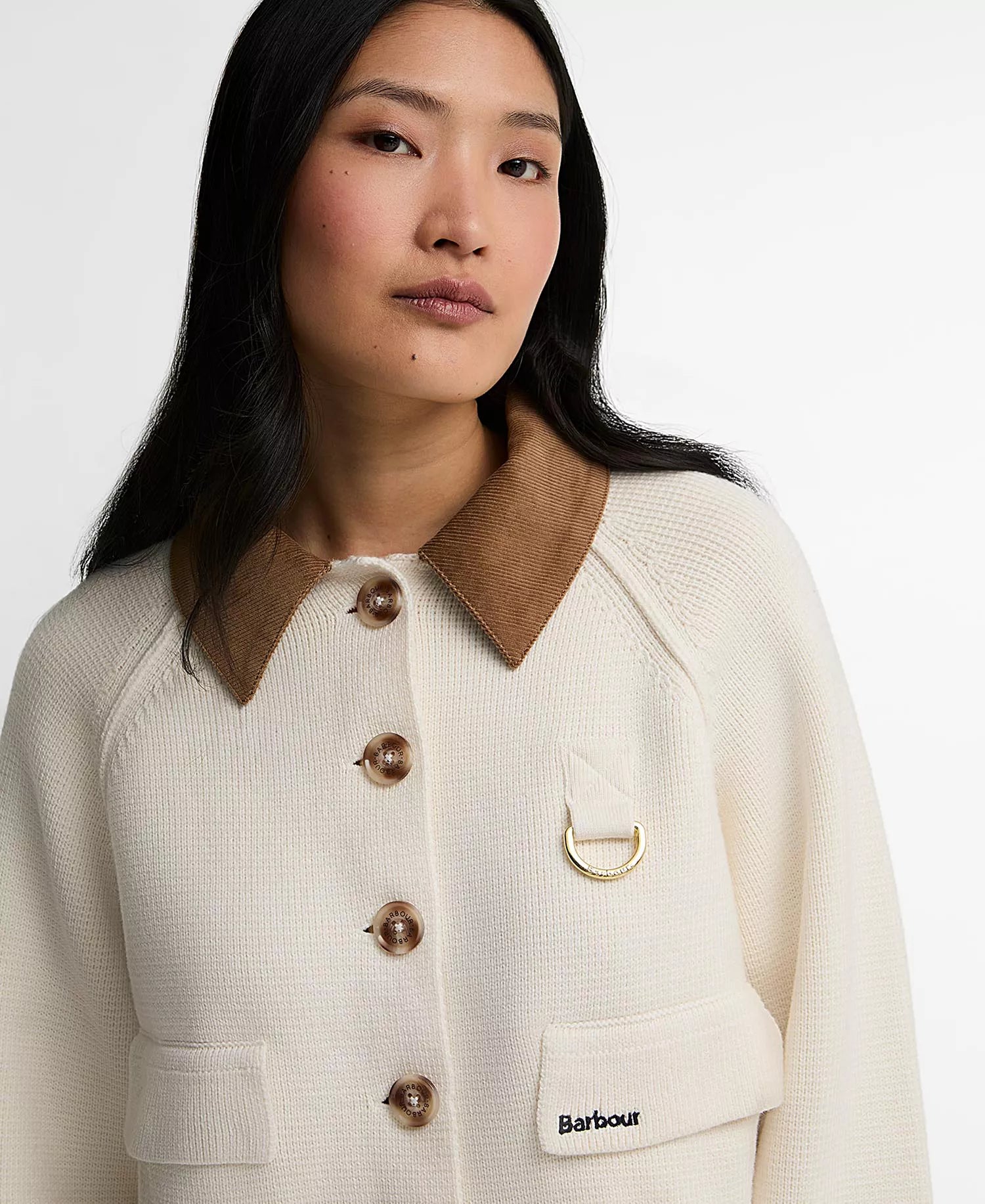 Barbour Alverstone Knitted Cardigan | Ecru
