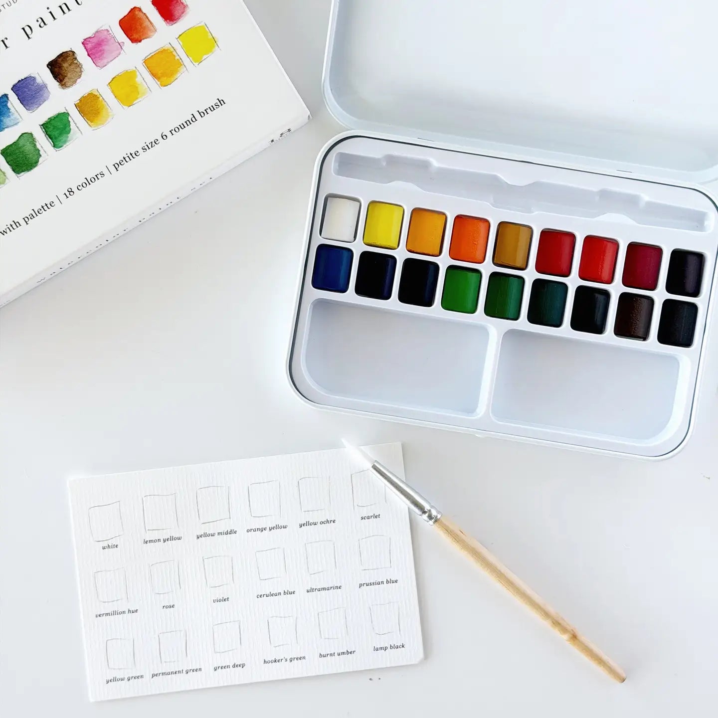 Emily Lex Studio Watercolor Paint Set 18 Colors with Brush