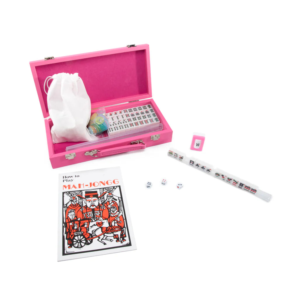 Mini Travel Mahjong Set (Pink)