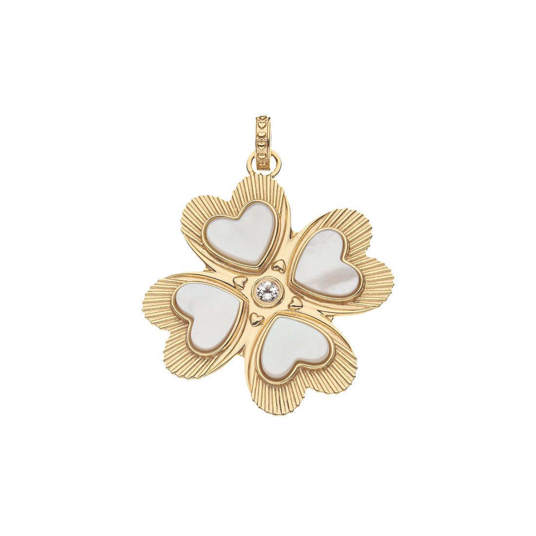 Jane Win - LUCKY in Love Clover Pendant with Mother of Pearl