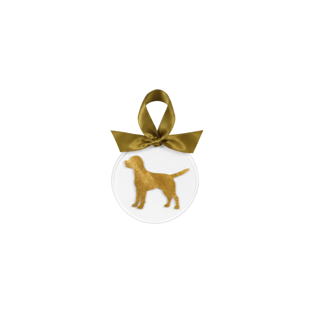 Gold Leaf Dog Breed Acrylic Ornament: Labrador Retriever