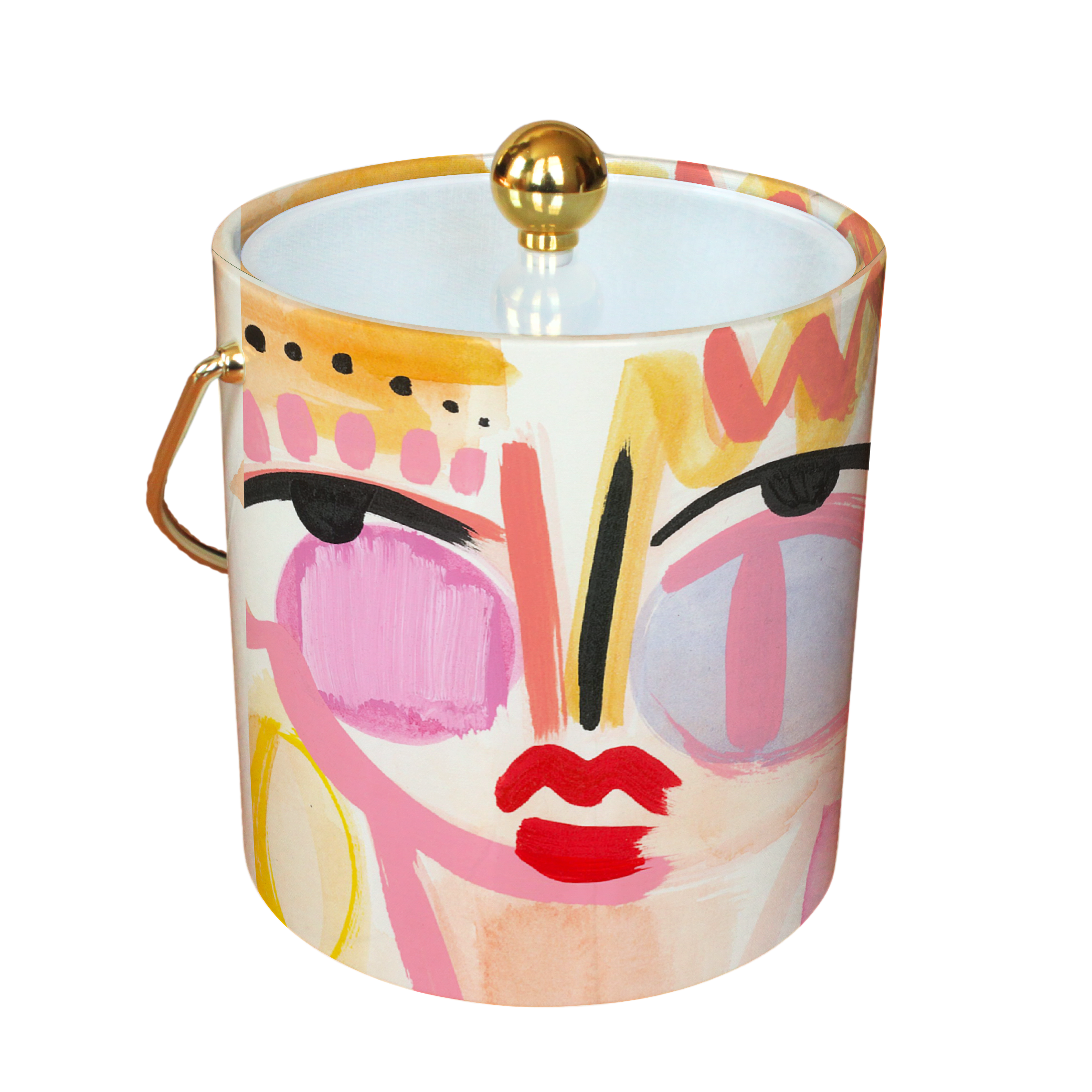Fashion Face Ice Bucket  - (pink or blue)