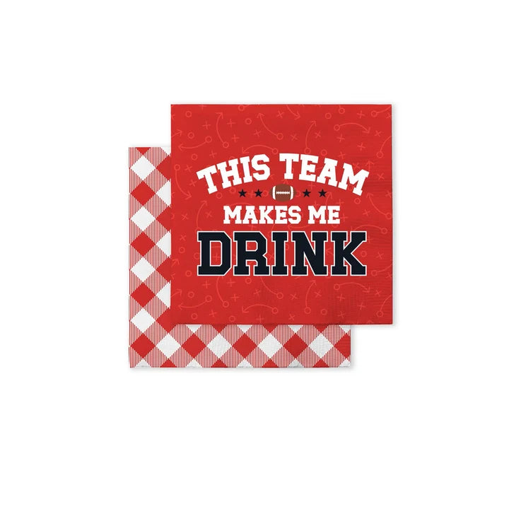 Red + Black Cocktail Napkins