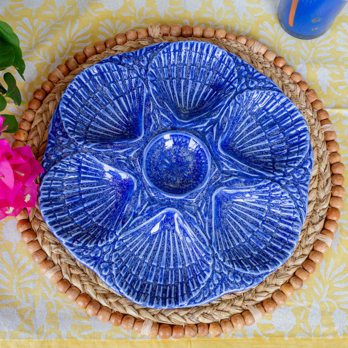 Oyster Plate-  Cobalt Blue