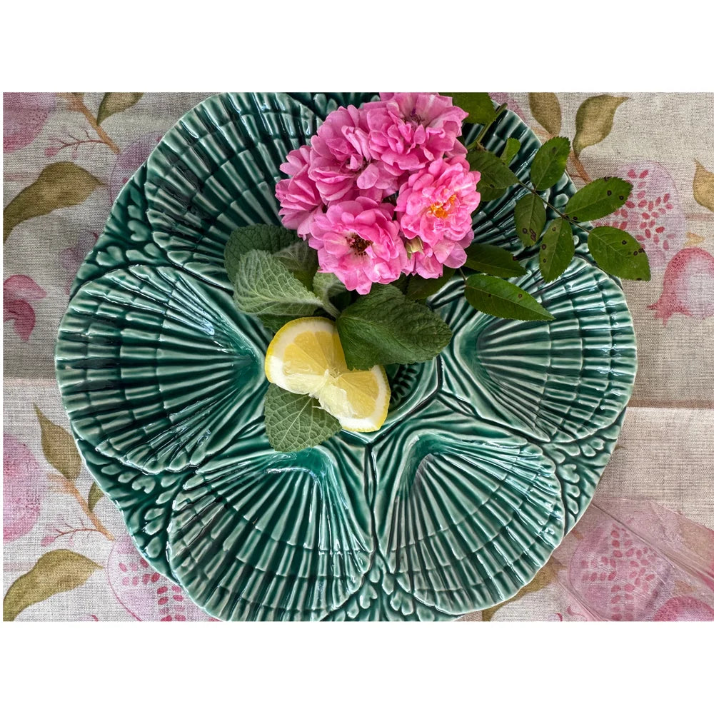 NOLA Oyster Plate-  Cobalt Blue and Green
