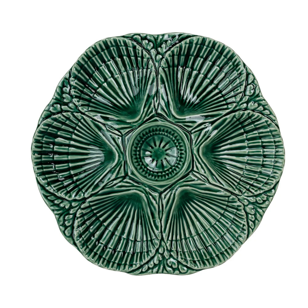NOLA Oyster Plate-  Cobalt Blue and Green