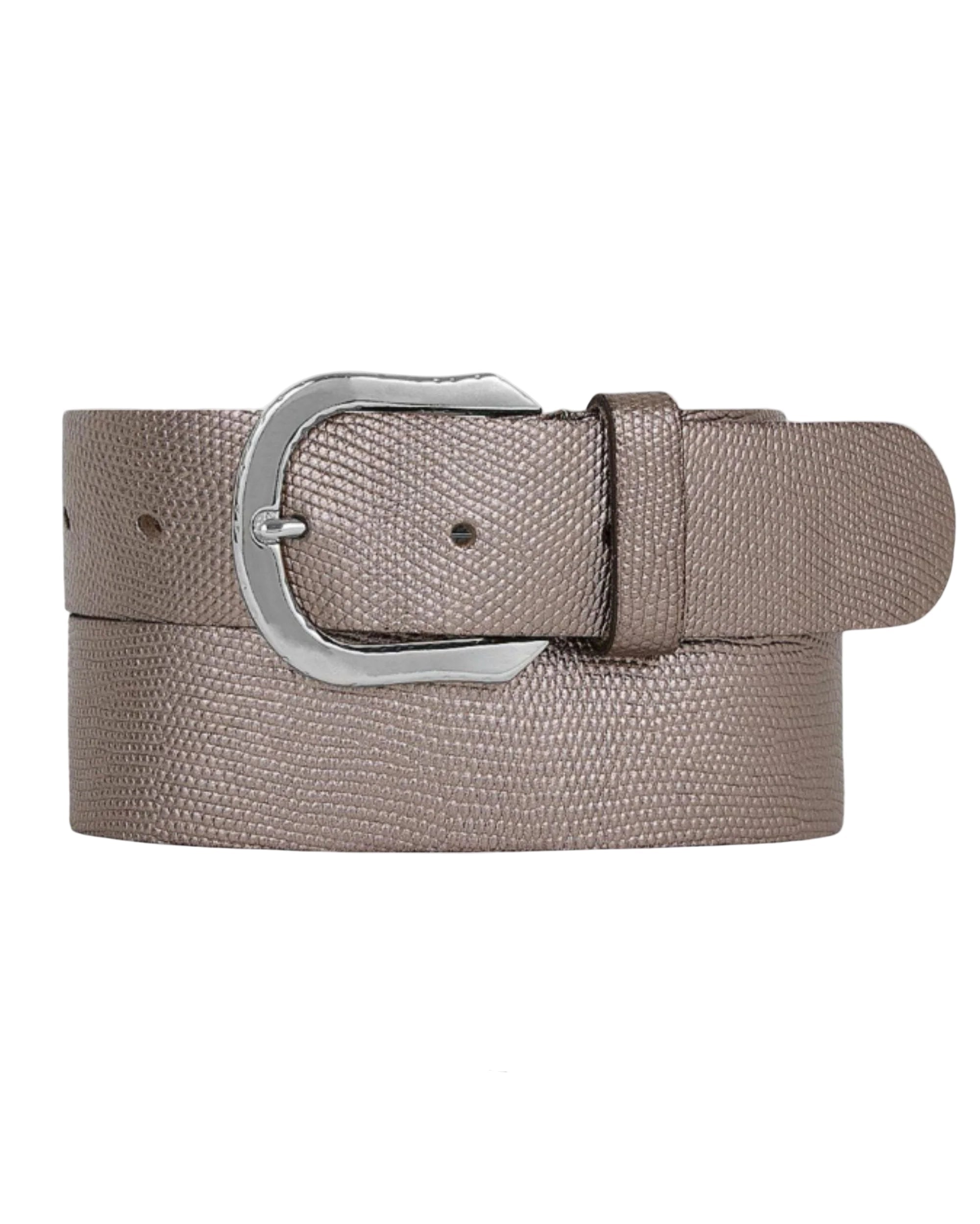 Dana Metallic Iguana Belt - Metallic Gold and Platinum