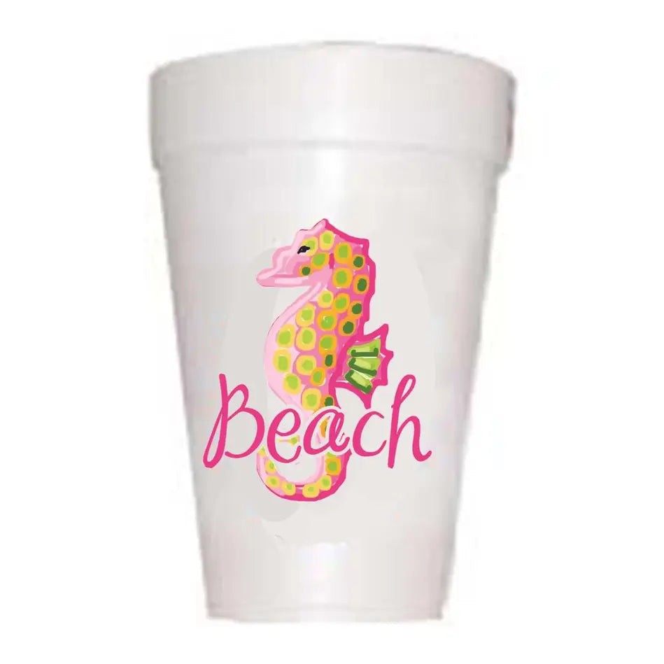 Seahorse On the Beach Themed Cups