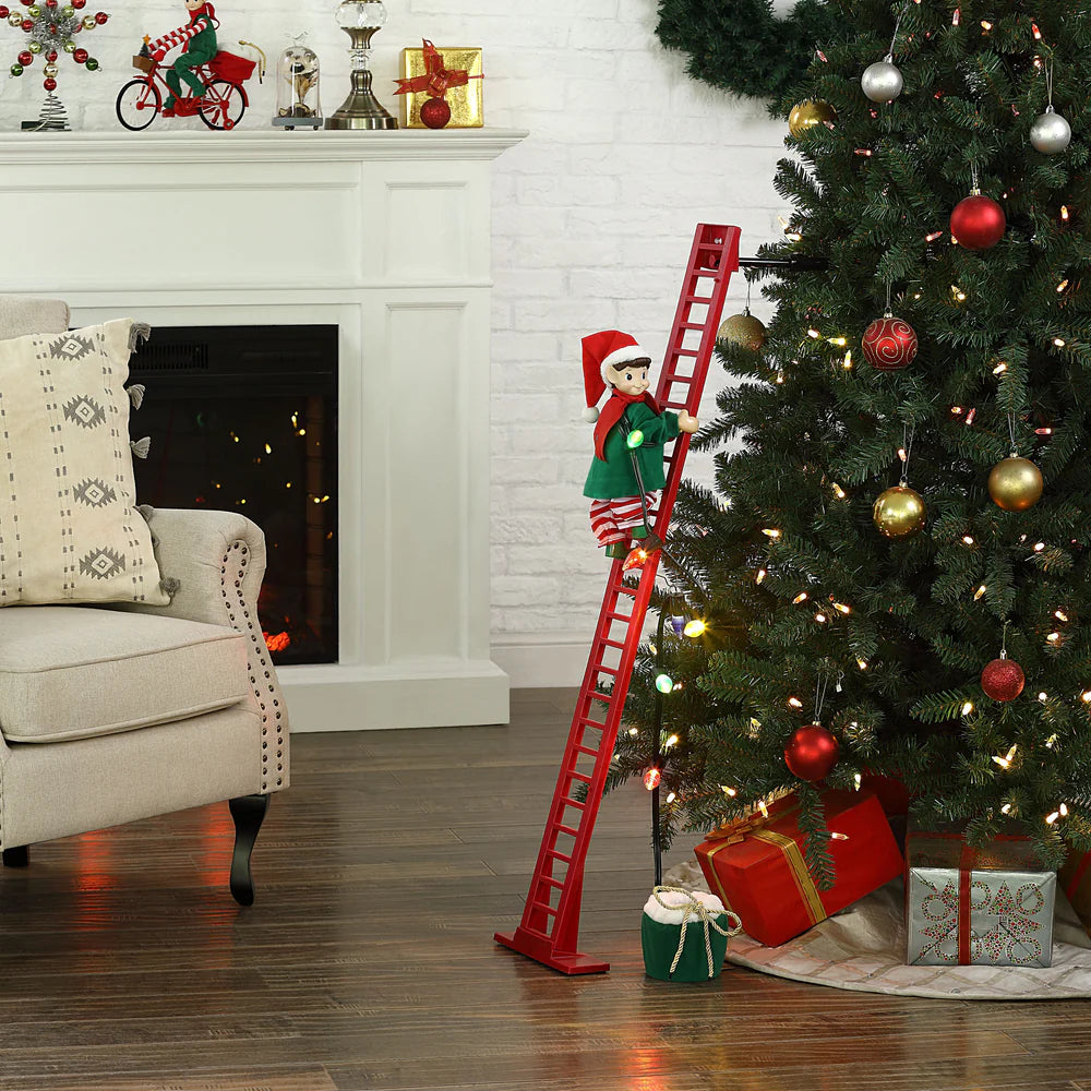 Animated Ladder Climbing Elf