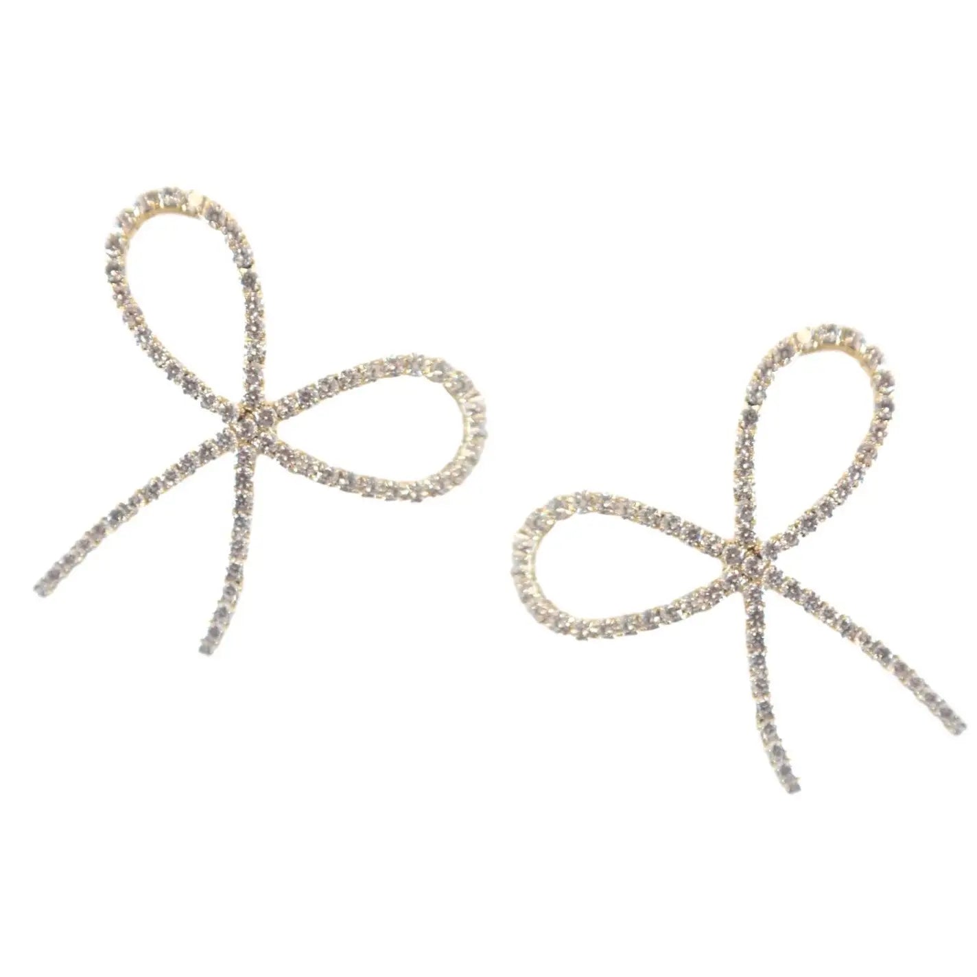 Rhinestone Statement Bow Holiday Earrings