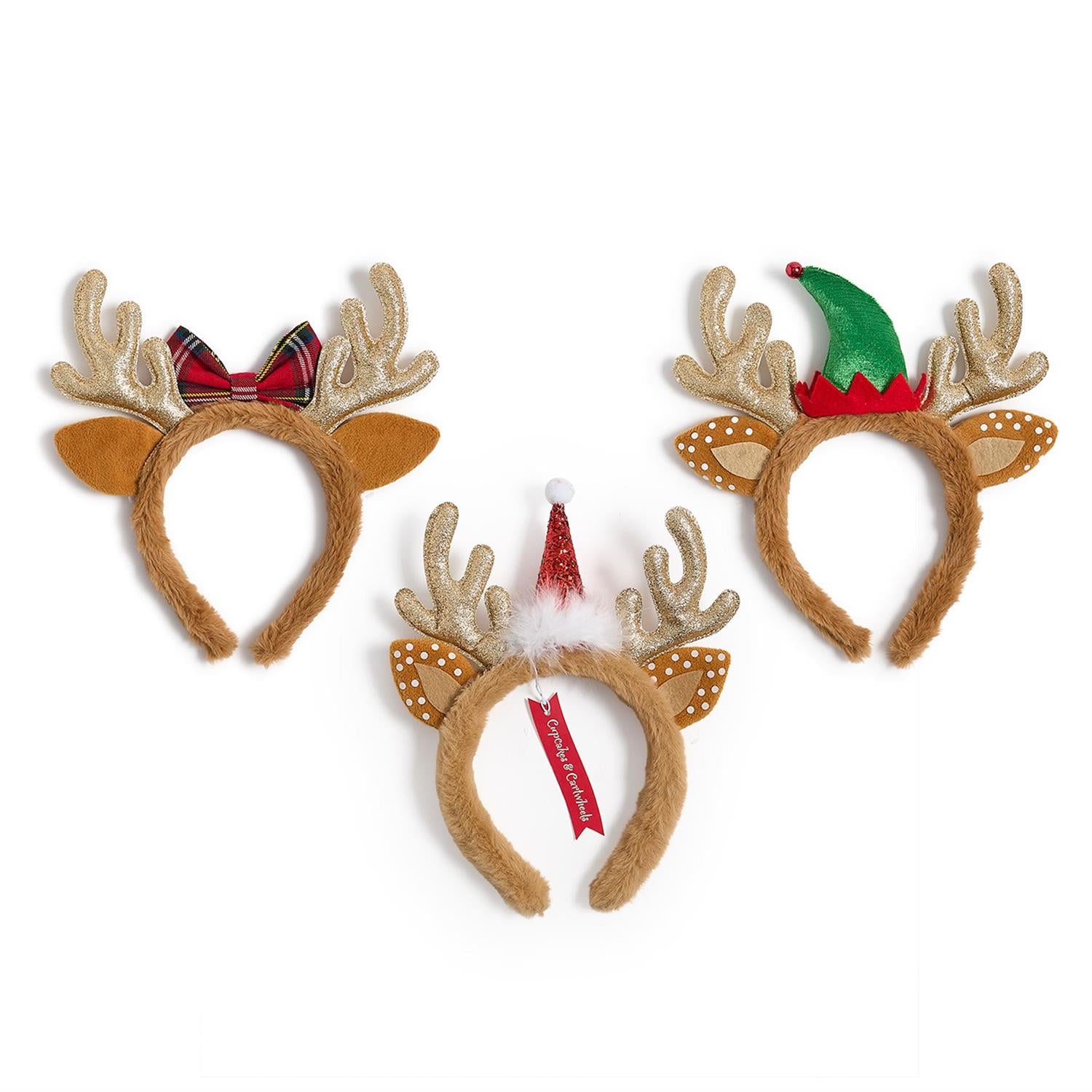 Reindeer Sparkle Faux Fur Headband | 3 Designs