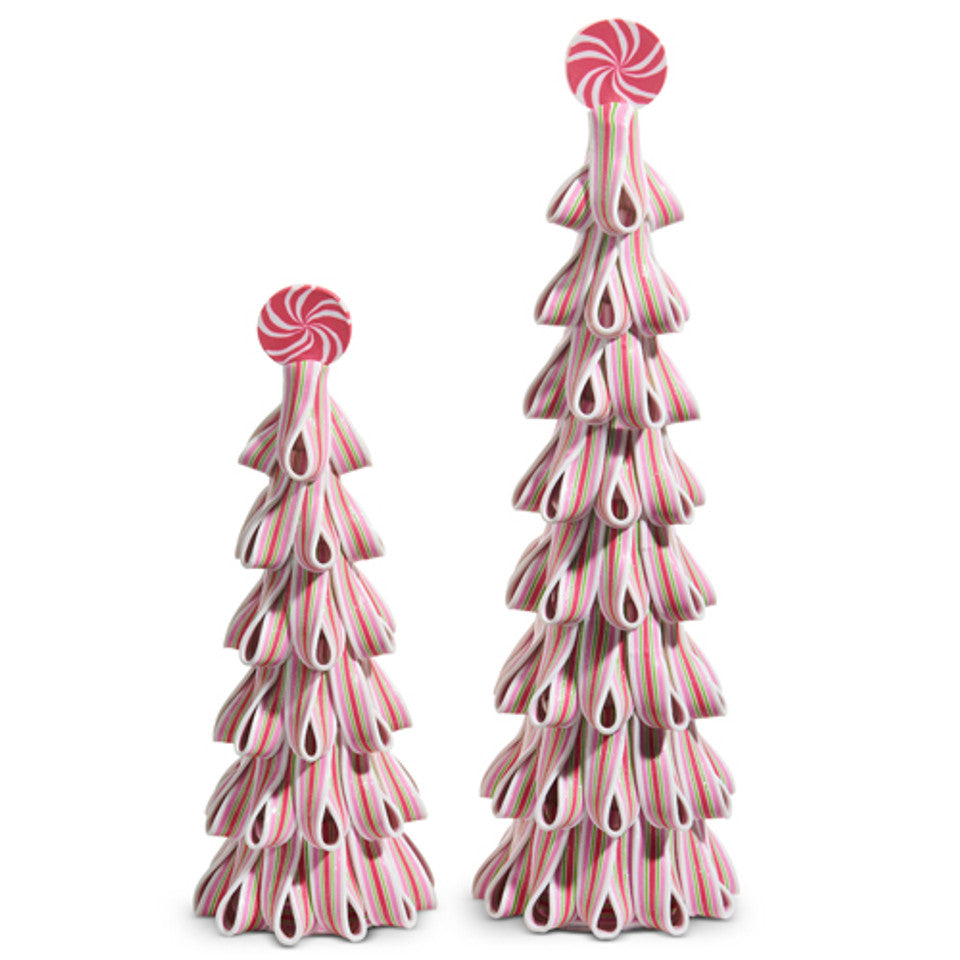 Pink Ribbon Candy Trees - Lg and Sm