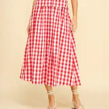 The Sarah Red Gingham Skirt