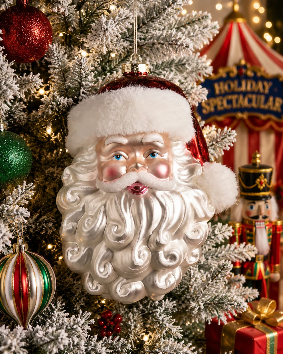 10" Red Santa Head Ornament