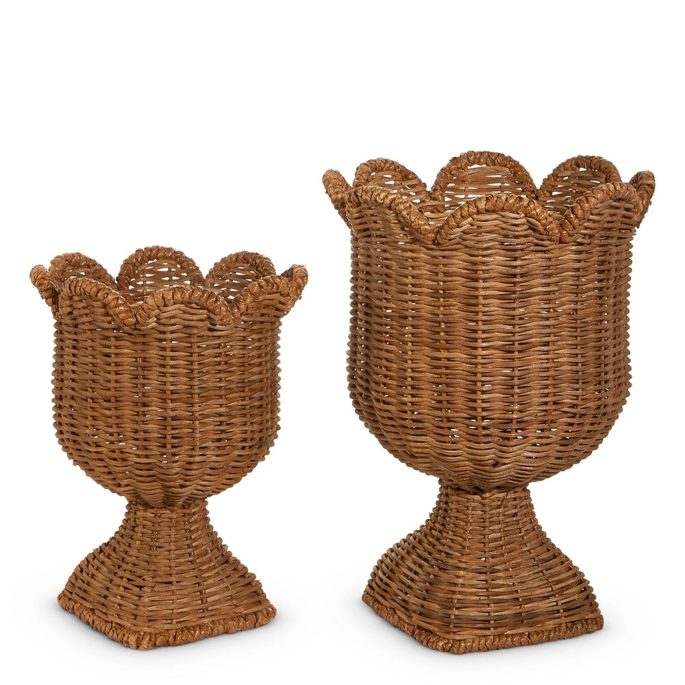 Woven Scalloped Urns - 2 Sizes