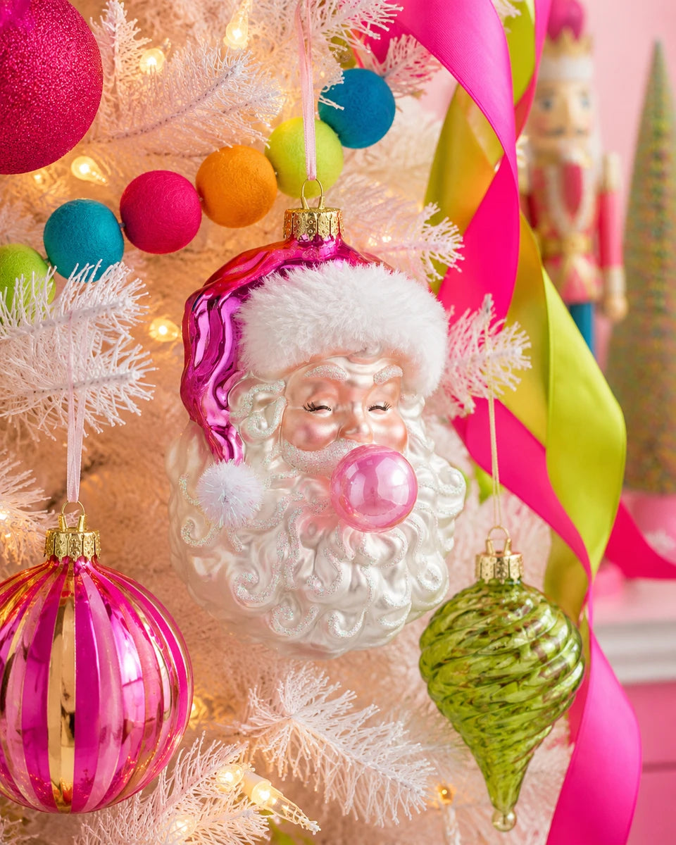 6" Bubblegum Santa Ornament