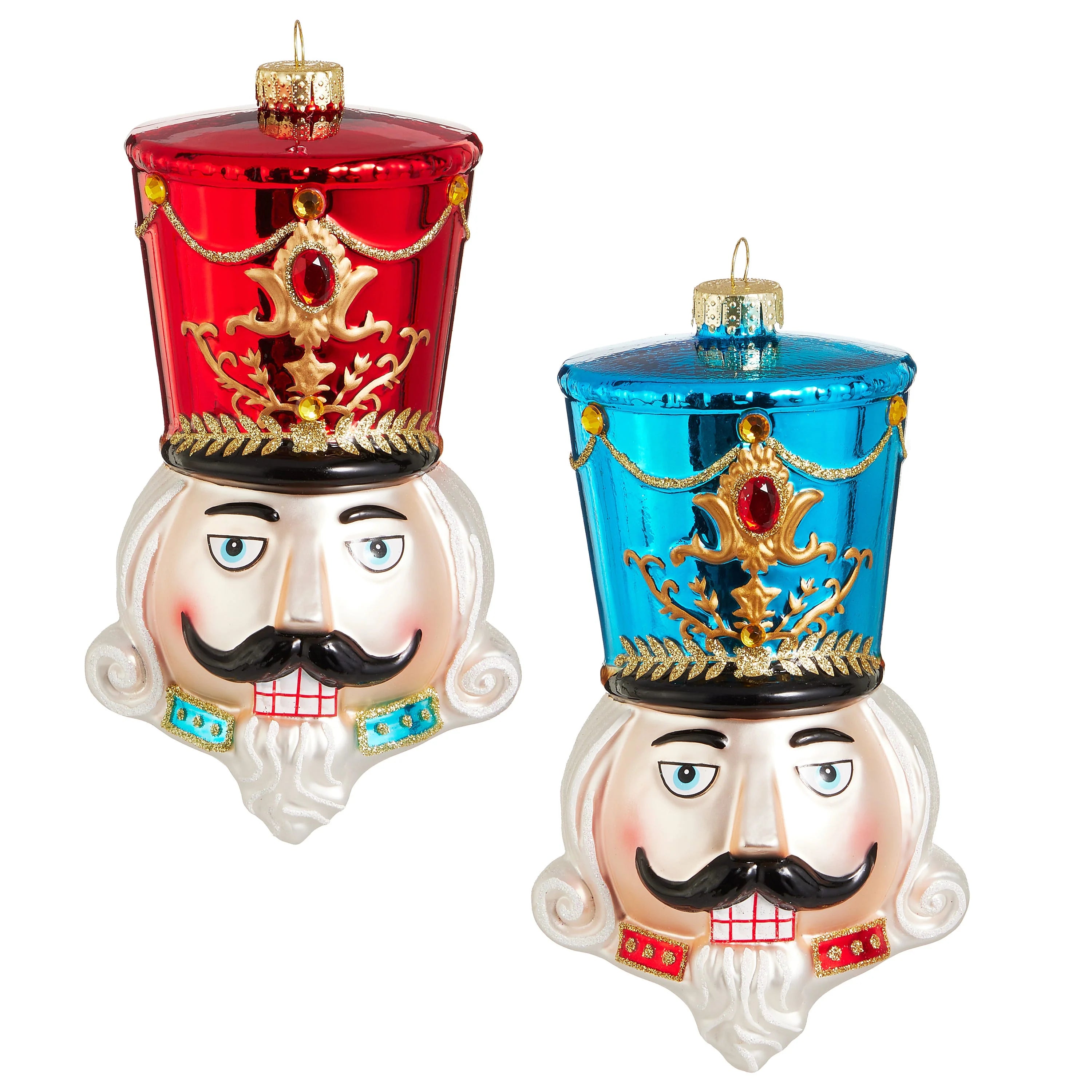7.25" Nutcracker Head Ornament - Two Colors