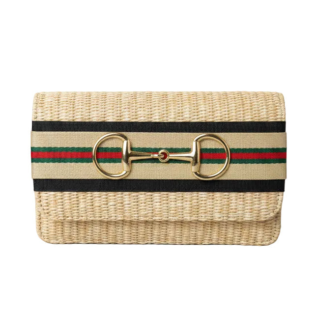 Lisi Lerch Snaffle  Straw Clutch