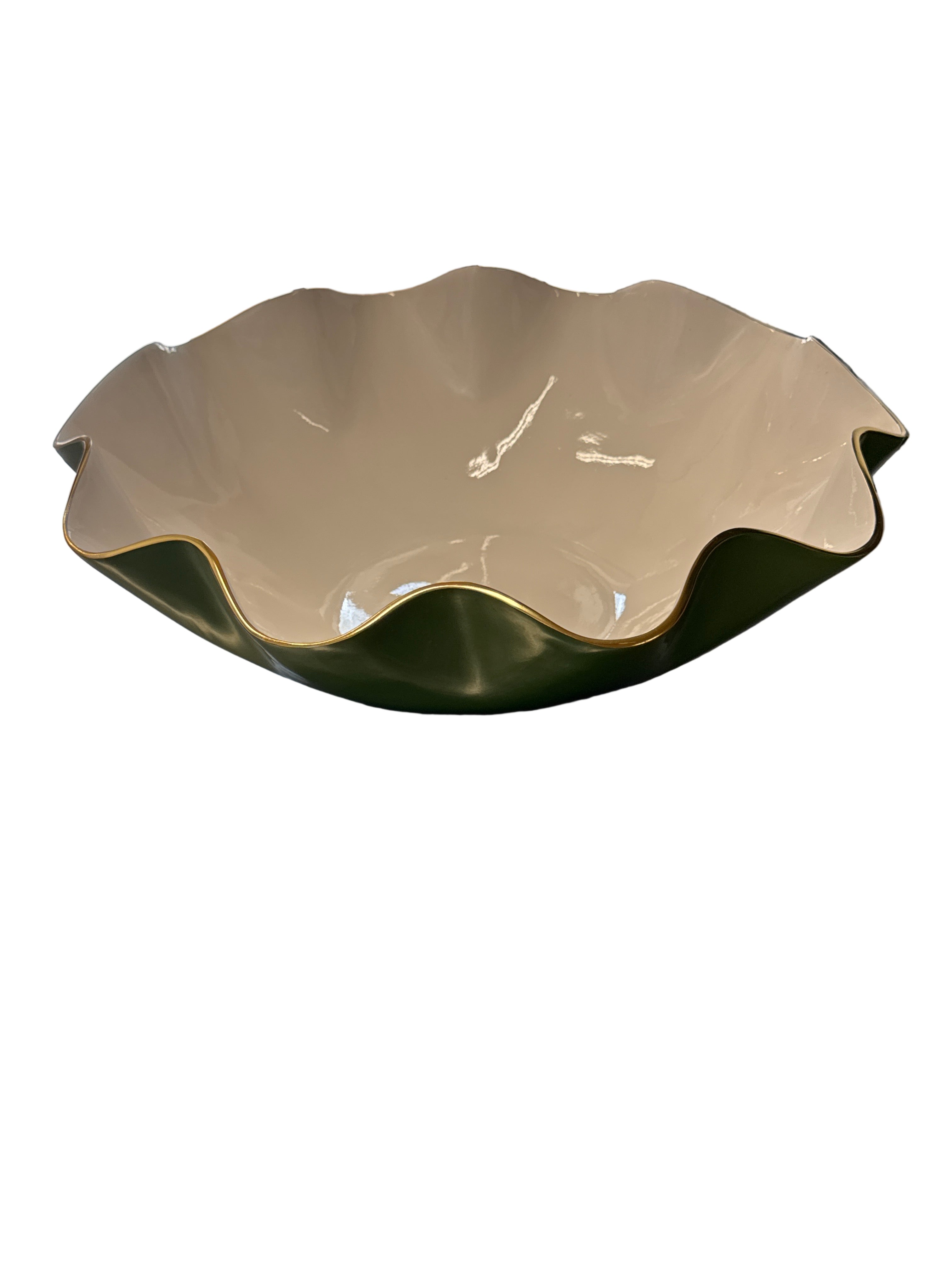 Encanto Carola Extra Large Bowl (Leaf Green and White)