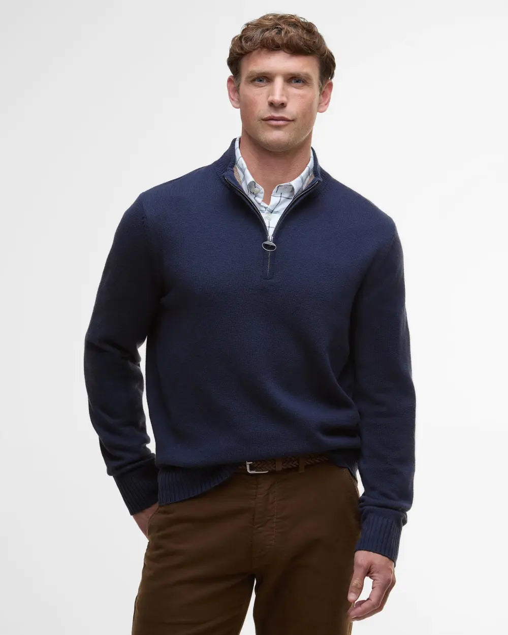 Barbour Kelson Half Zip Knitted Sweater - Navy