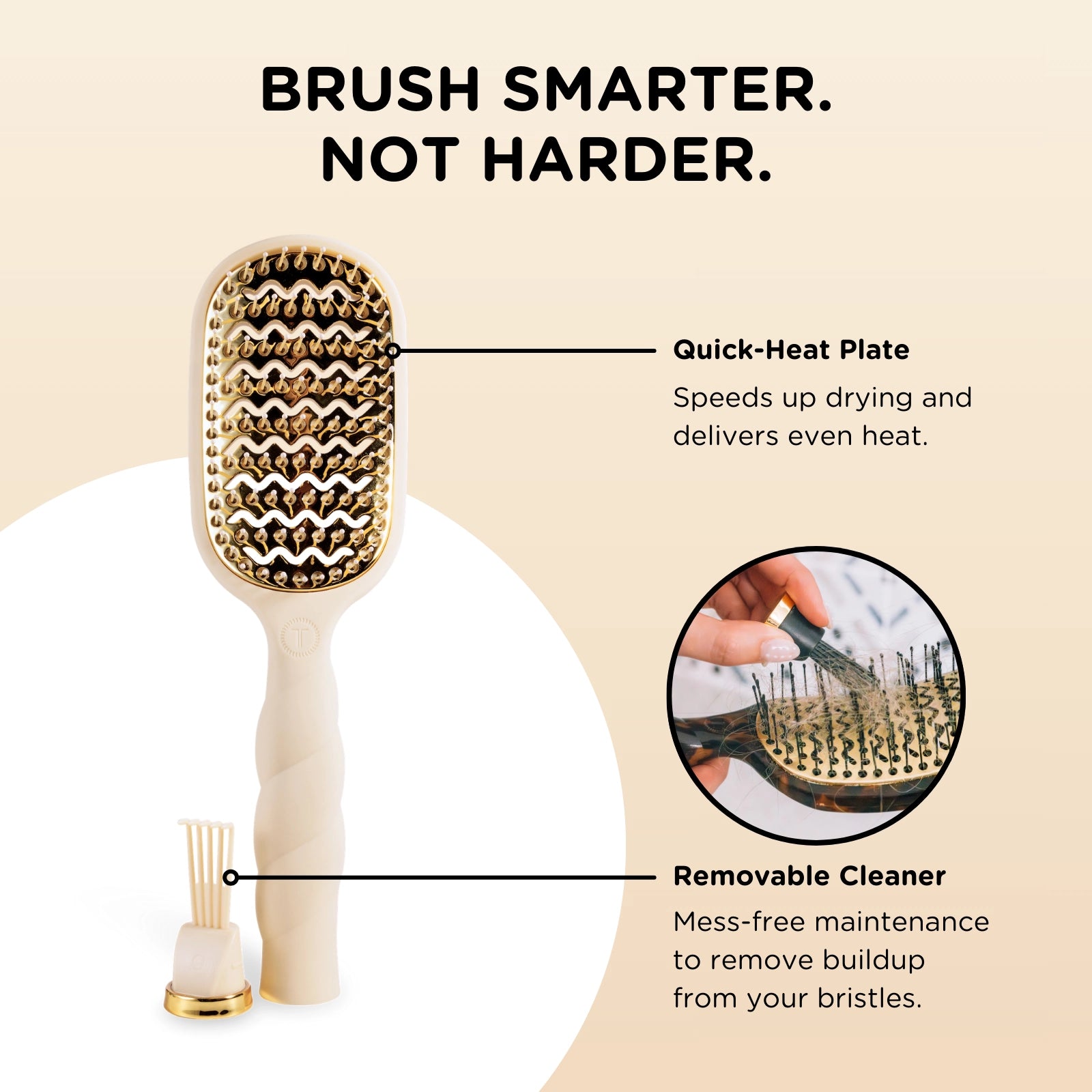 TELETIES Vented Hair Brush - Tan