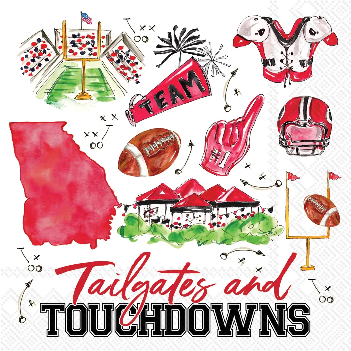Athens Pep Rally Cocktail Napkins