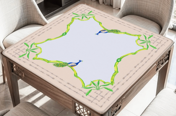 Watercolor Bamboo Mahjong Mat